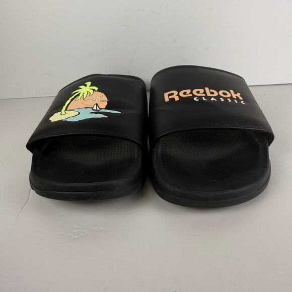 Reebok Classic Slide Swim Men's Slide Sandals Black/Aurorg/Chalk FZ3170 OSS6u - Picture 9 of 9